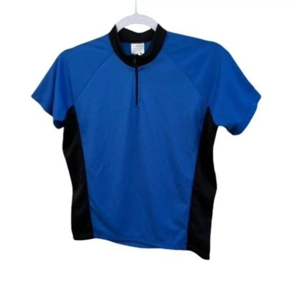 Ride USA Boys Blue Cycling 1/4 Zip Bike Jersey‎ Polyester Pockets Youth Size XL‍